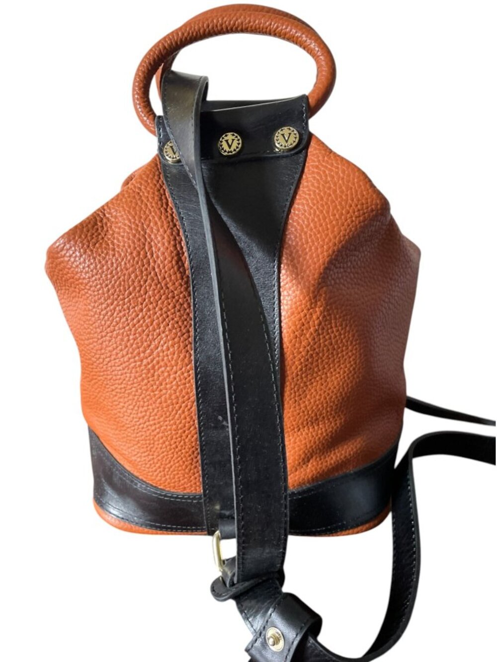 Valentina Italy Genuine Pebbled Leather Convertible Sling Backpack Bag - Excelle - Picture 5 of 12